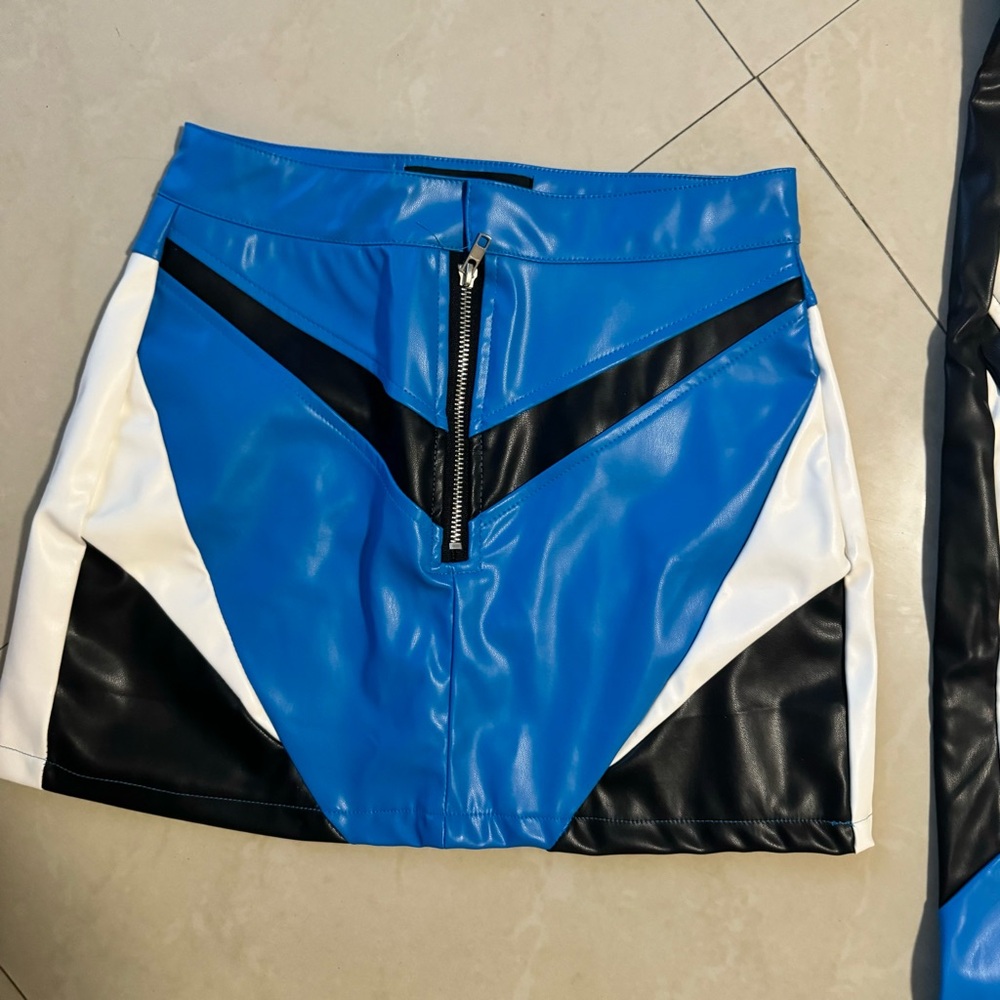 Moto skirt faux leather